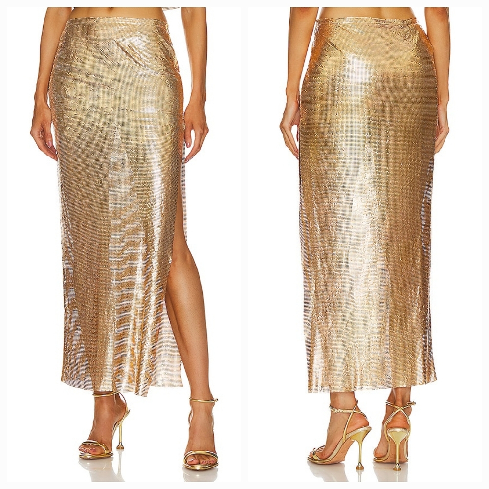 Lovers and Friends Sascha Maxi Skirt in Gold
